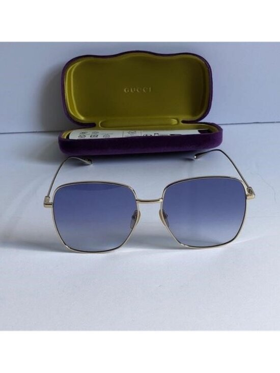 Gucci  GG1031s 004 Women\'s Gold Frame Sunglasses with Blue Gradient Lenses main image 7